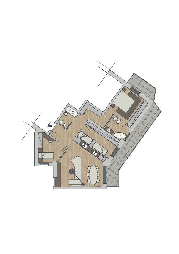 Quadrilocale via Borgo Santa Caterina, Bergamo (zona Borgo Santa Caterina) - planimetria 1