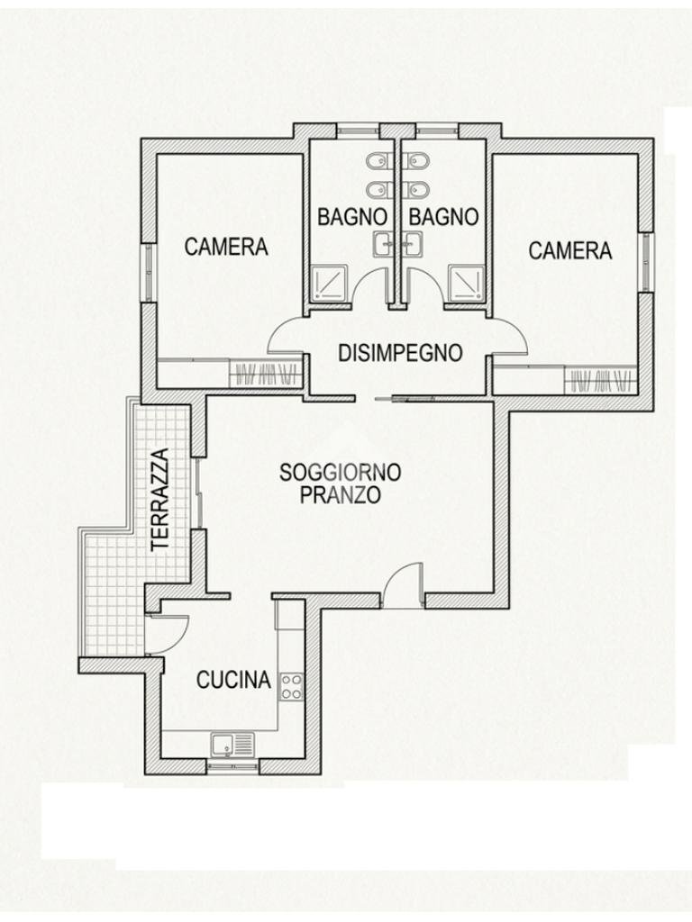 Four-room apartment Via San Donato, Granarolo dell'Emilia - floor plans 1
