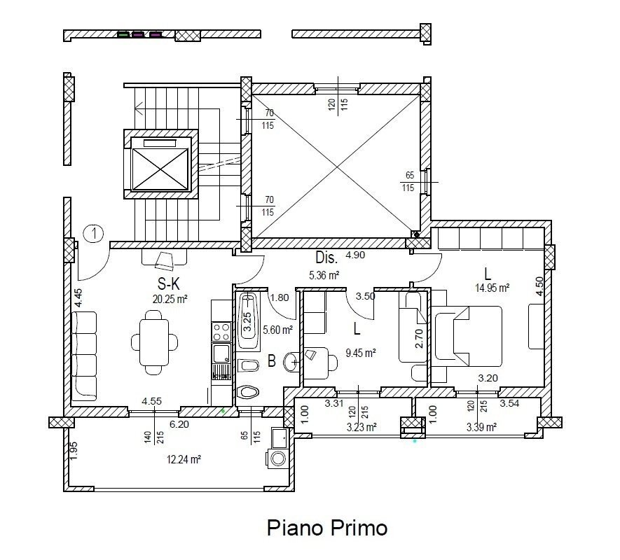 planimetria - Quadrilocale Via Rosa Luxemburg 8, Manoppello - planimetria 1