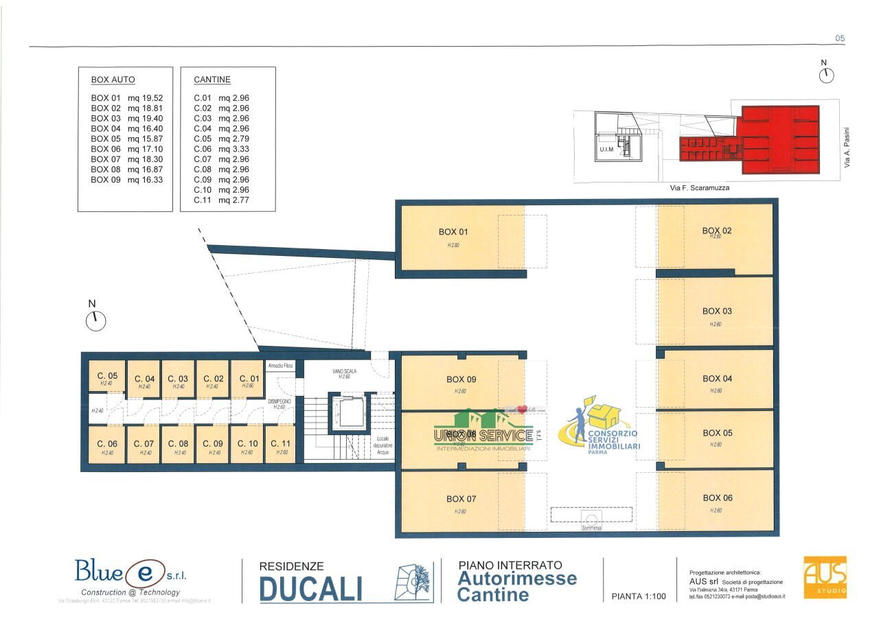 cantine e garage.jpg - Four-room apartment Via Alberto Pasini, Parma (neighborhood Pablo) - floor plans 1