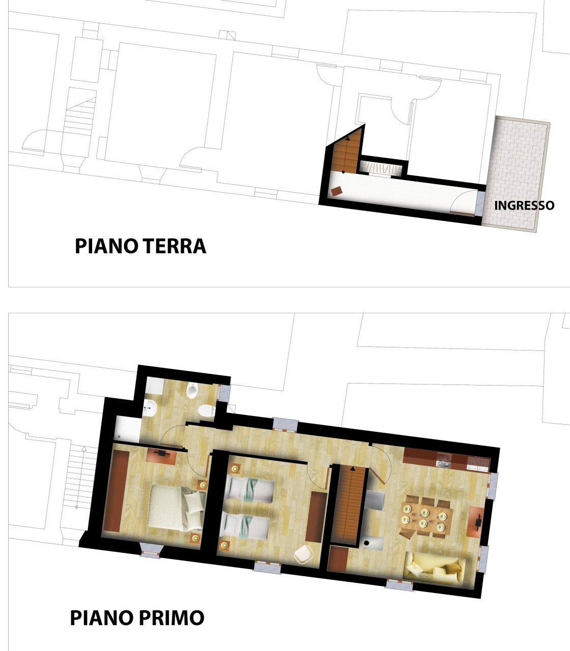 3 - pianta.jpg - Quadrilocale Via Cimoncino 1091, Fanano - planimetria 1