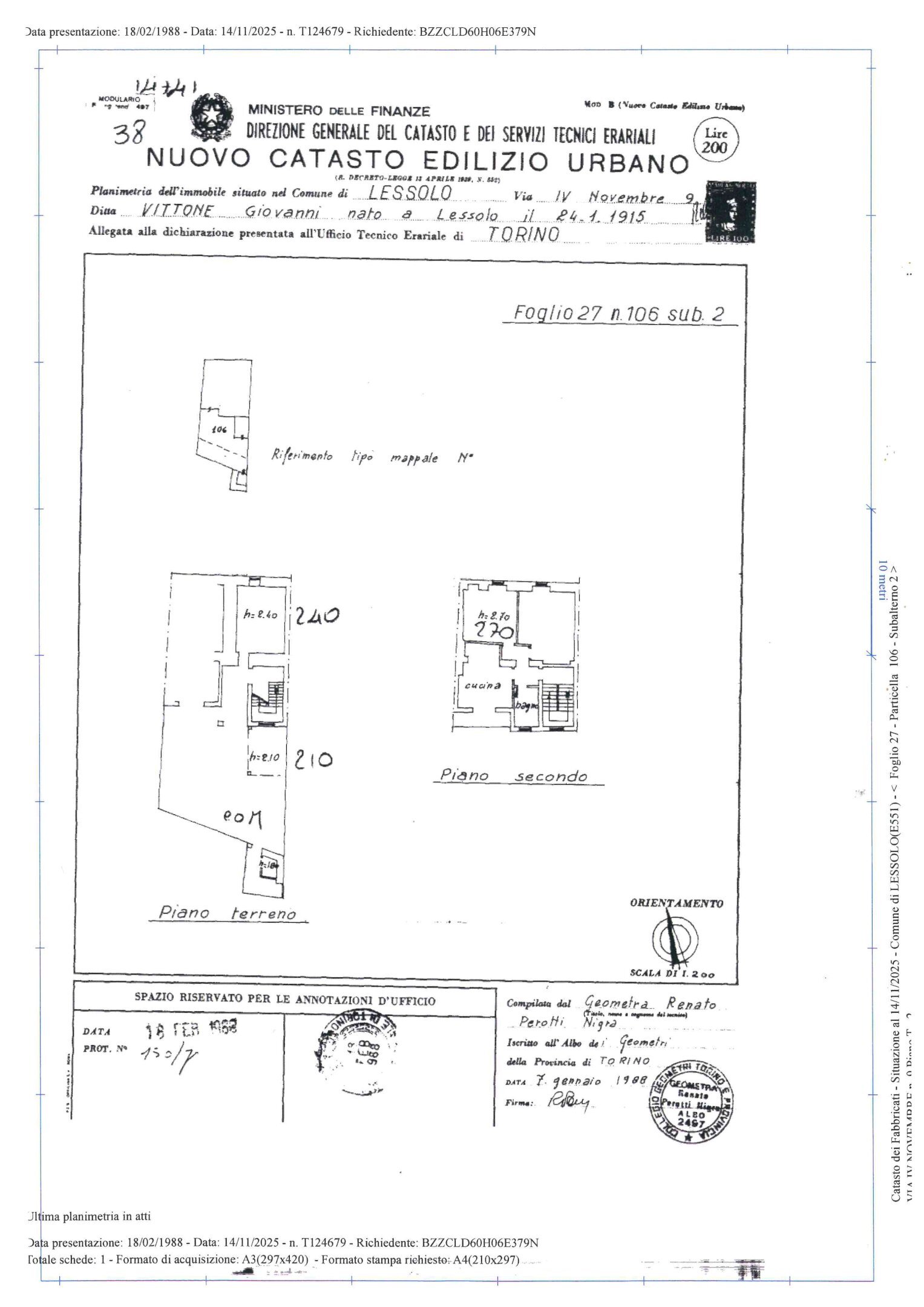 Three-room apartment Lessolo - floor plans 1
