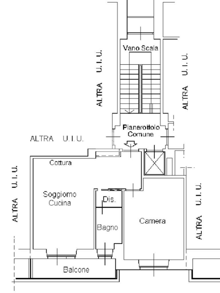 Bilocale Via Casteldelfino, Torino (zona Madonna Campagna) - planimetria 1