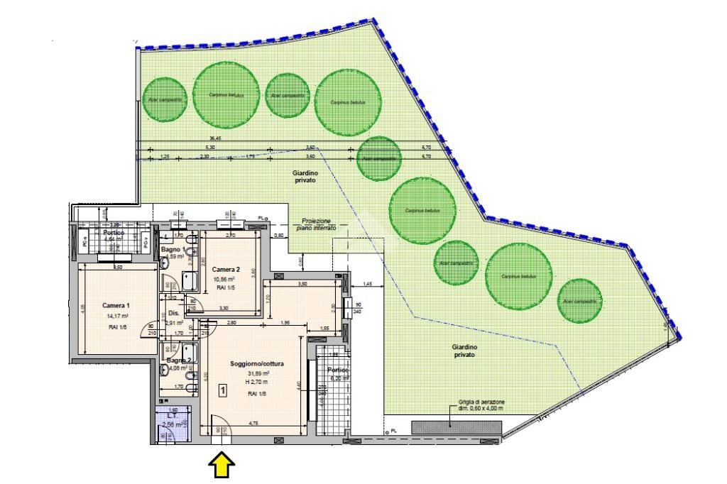 Trilocale Appartamento Via dei Fiamminghini, Cassano d'Adda - planimetria 1