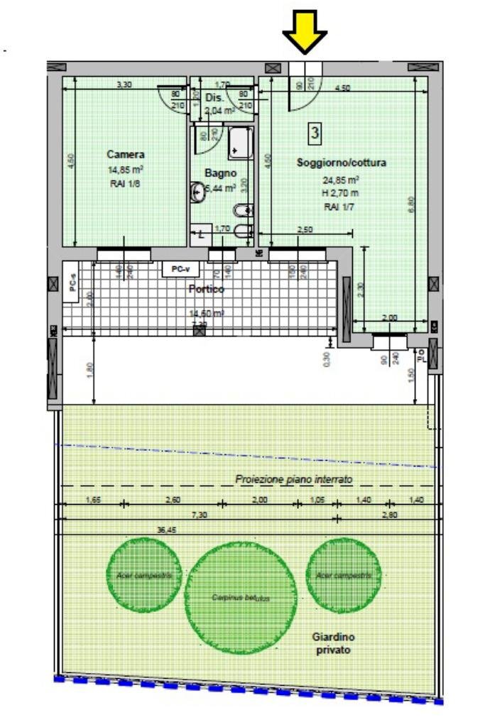 Two-room apartment Appartamento Via dei Fiamminghini, Cassano d'Adda - floor plans 1