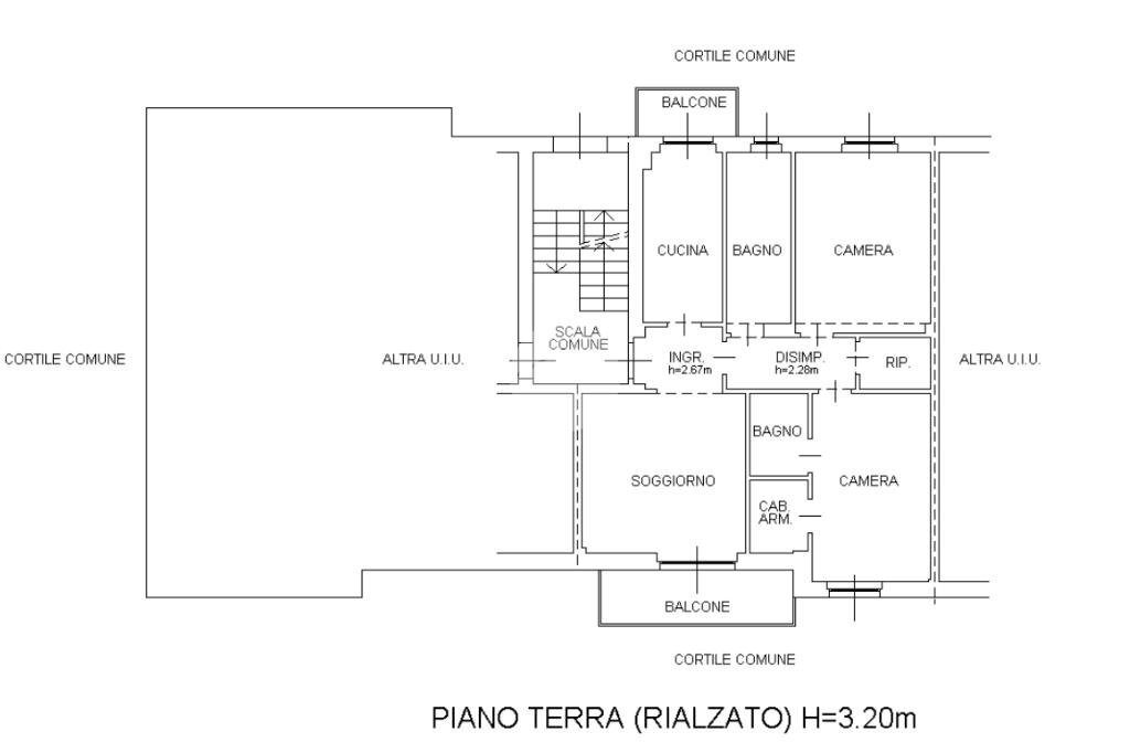 Three-room apartment Via Pietro Micca, Magenta - floor plans 1
