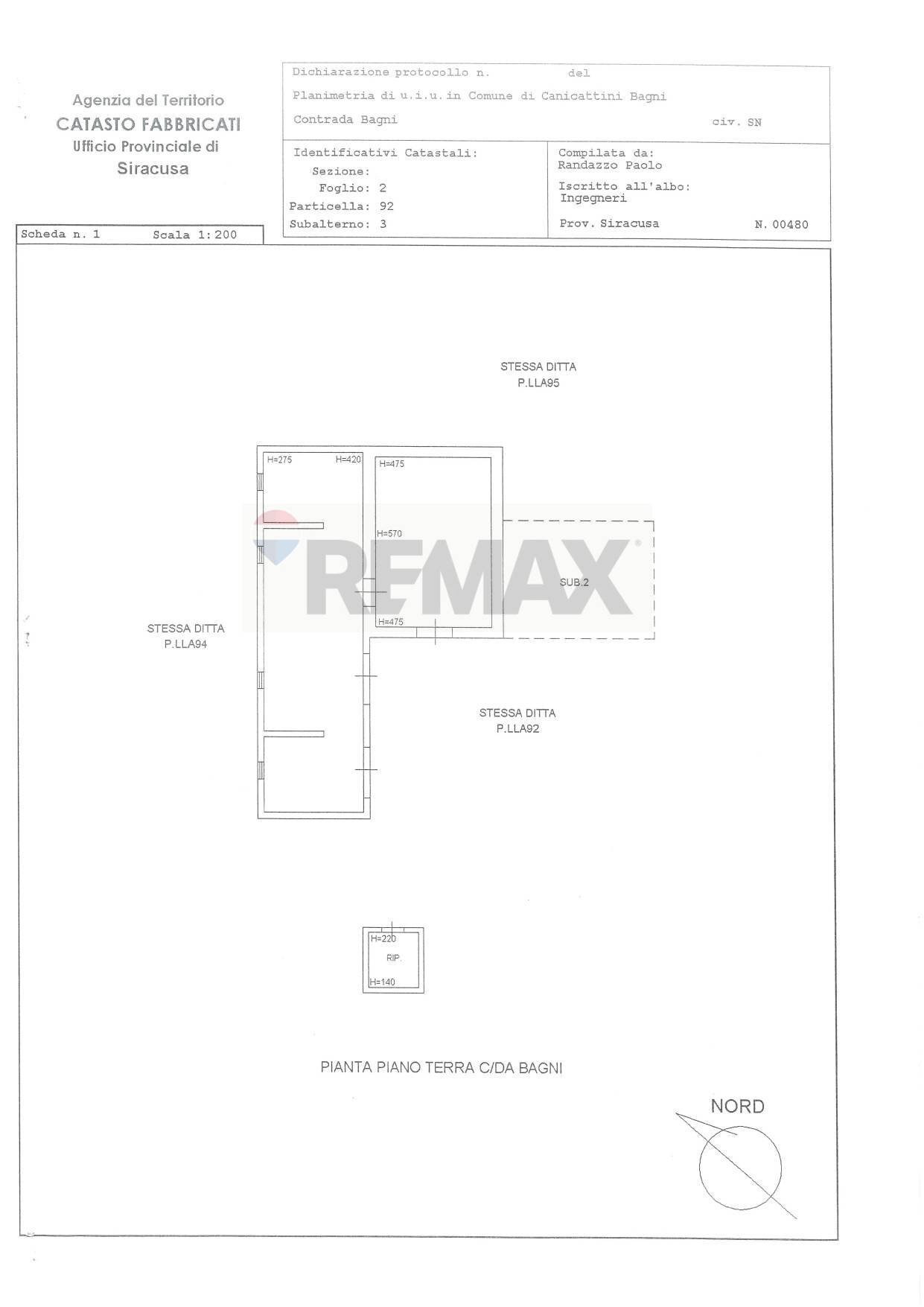 Pianta 2D - Terreno agricolo Strada Scala di Gemmazza
 
snc, Canicattini Bagni - planimetria 1