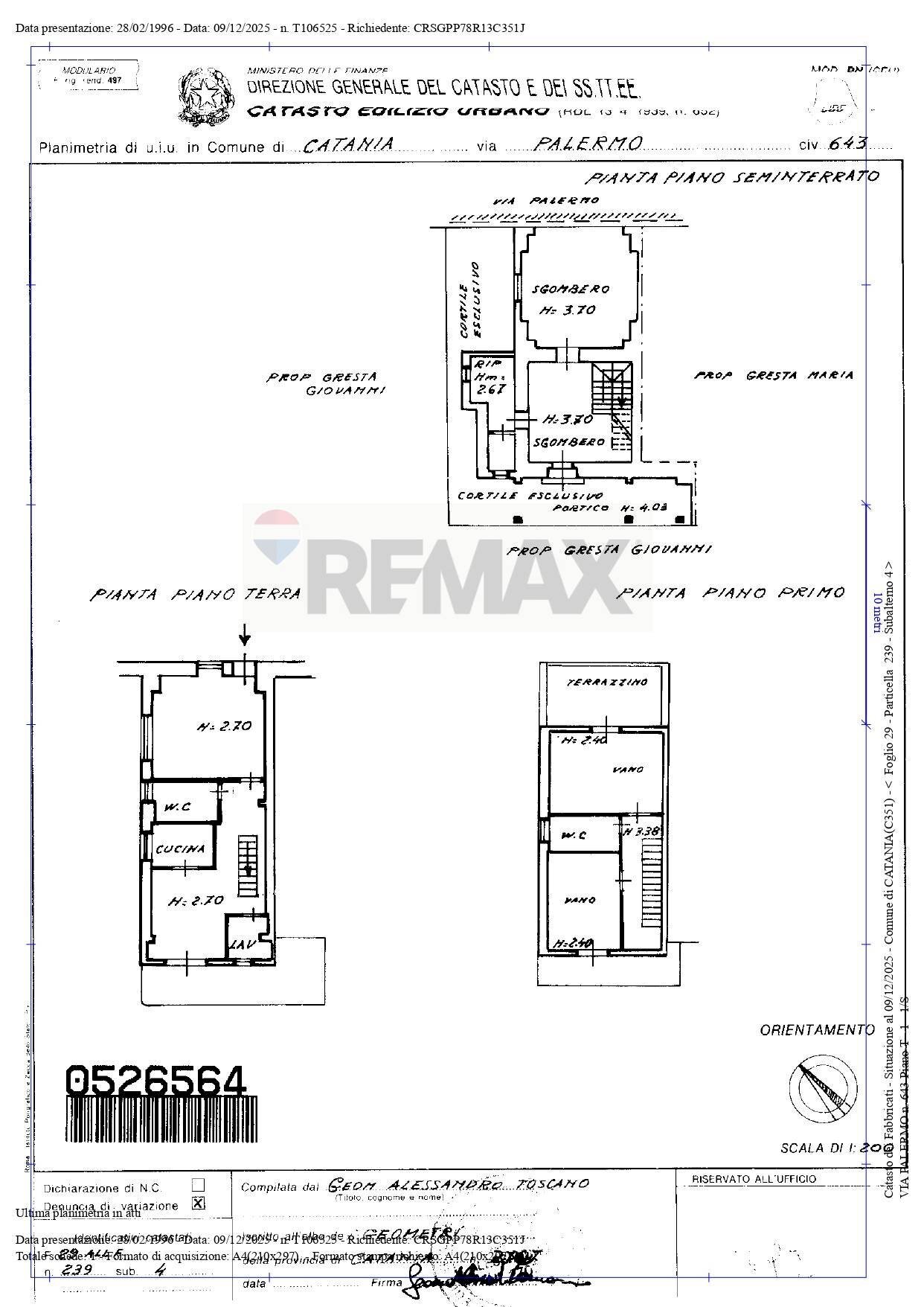 Pianta 2D - Casa indipendente Via Palermo
 
643, Catania - planimetria 1