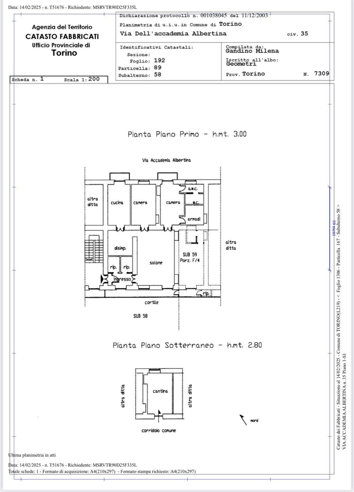 Foto 7 - Appartamento Via Accademia Albertina
 
35, Torino - planimetria 1