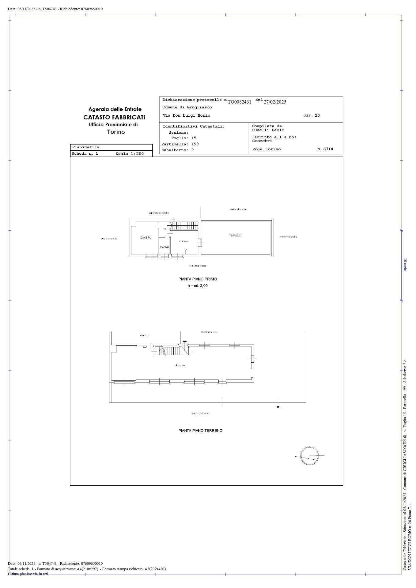Foto 13 - Stabile - Palazzo Via Alessandro Volta
 
23, Grugliasco - planimetria 1