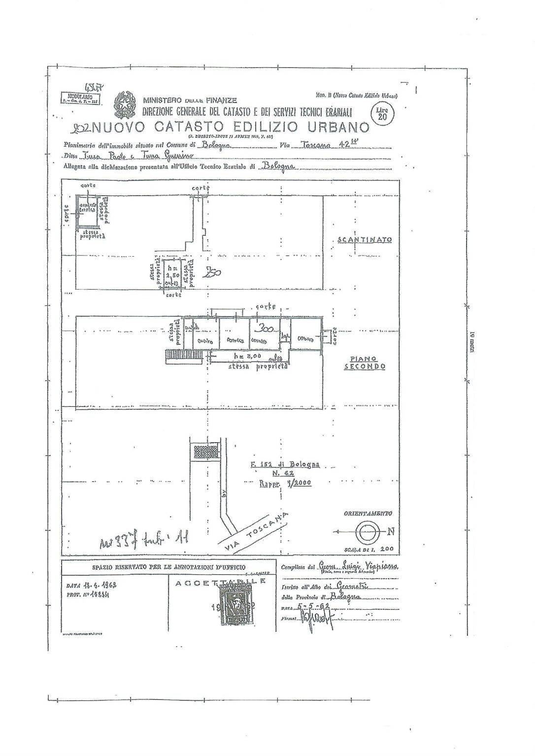 Quadrilocale via Tomaso Giovanni Albinoni, Bologna (zona Savena) - planimetria 1