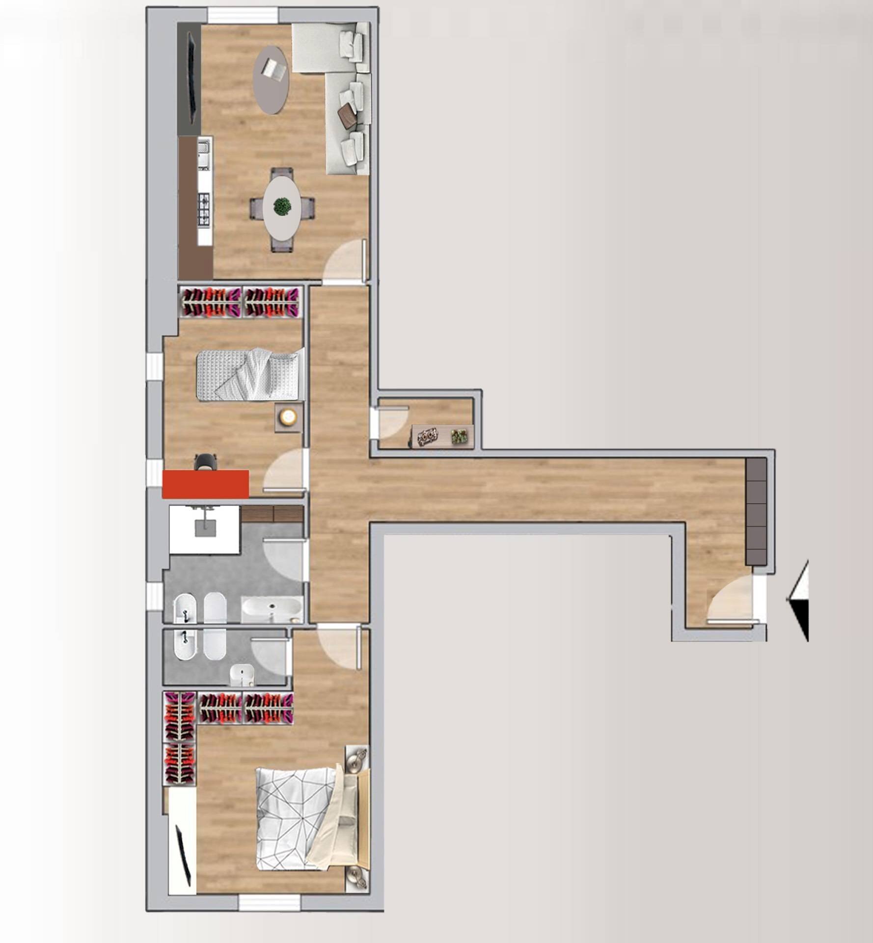 Foto 22 - Trilocale Viale Eleonora Duse
 
52, Firenze - planimetria 1