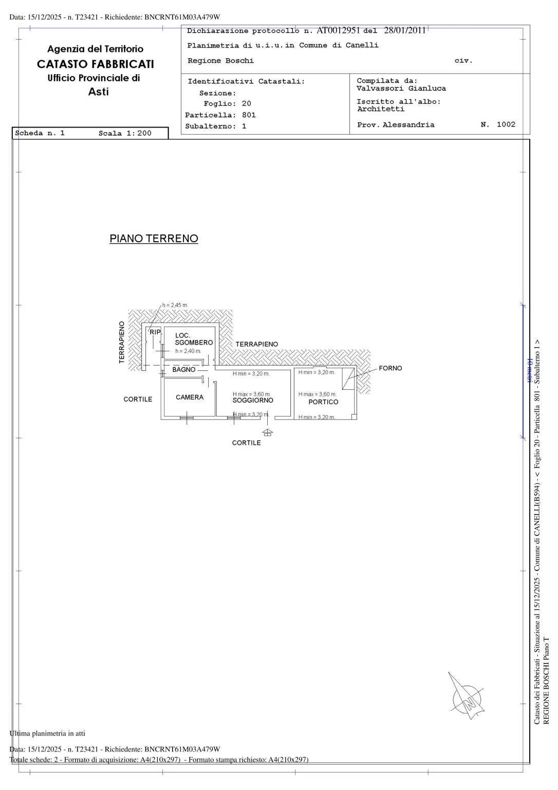 Villa Regione Boschi, Canelli - planimetria 1