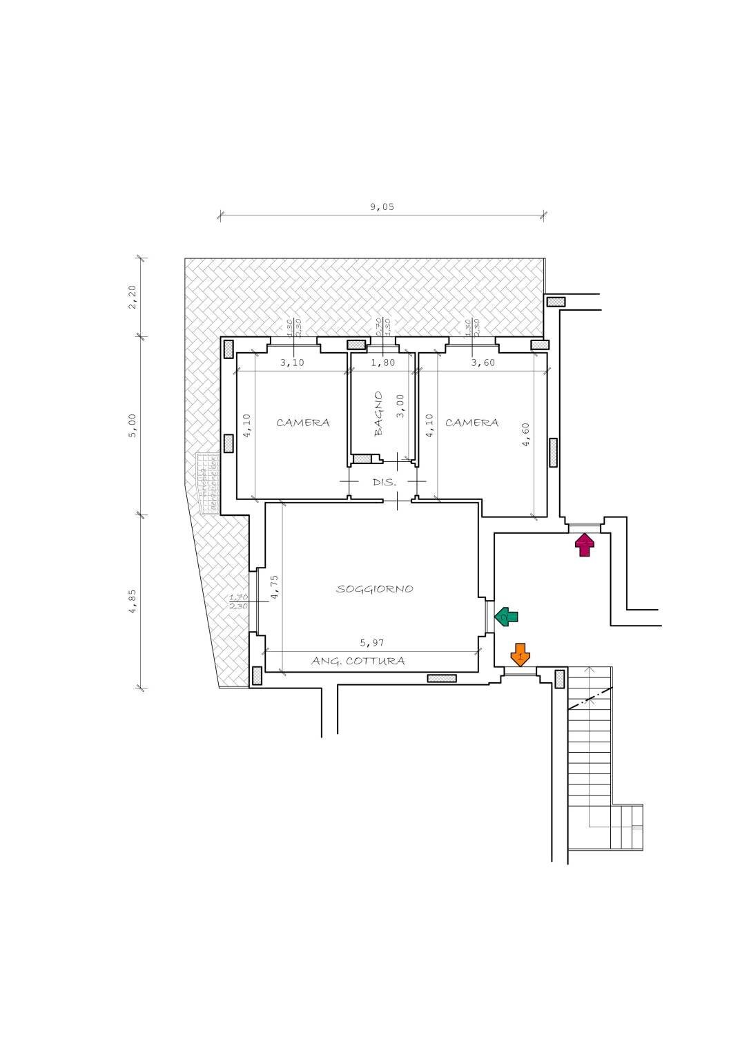 Trilocale Caselette - planimetria 1