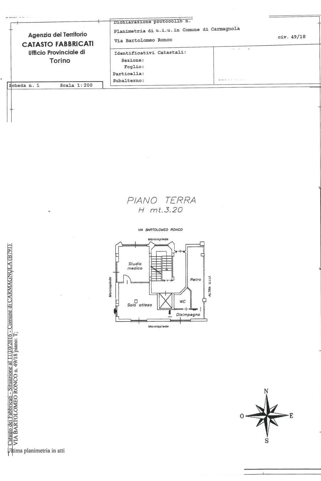 Office via Bartolomeo Ronco, 49/18, Carmagnola - floor plans 1