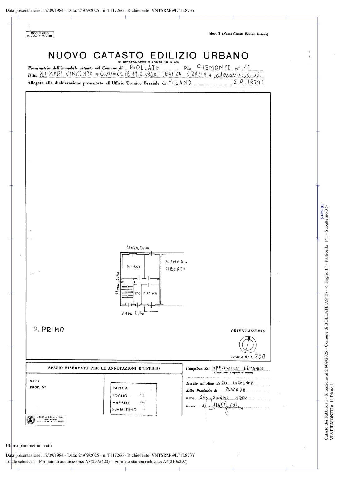 Bilocale via Piemonte, 11, Bollate - planimetria 1