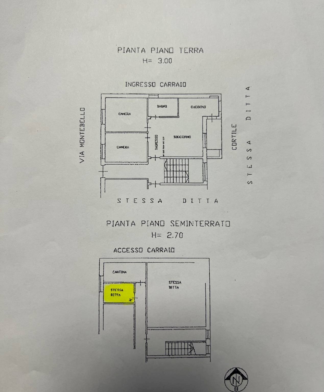 Trilocale via Montebello, 41, Pinerolo - planimetria 1