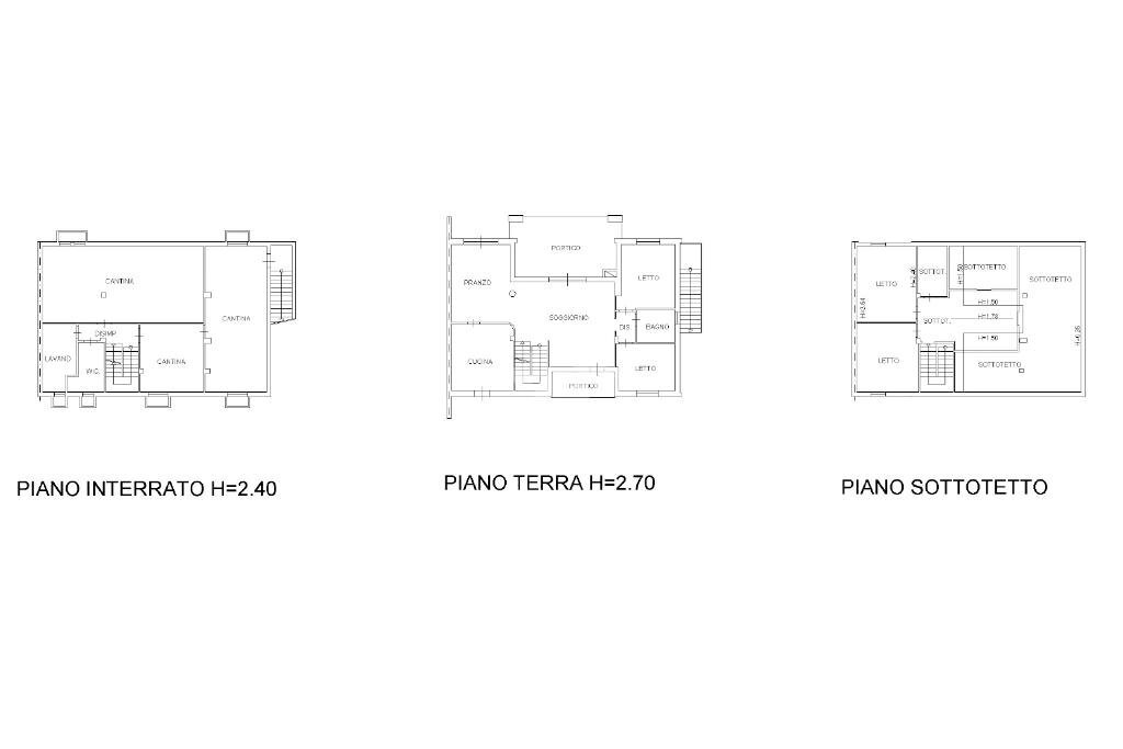 Portion of a house Via Cervese, Cesena - floor plans 1