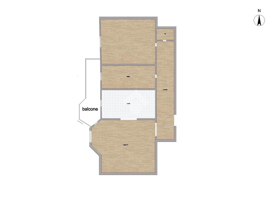 Two-room apartment Via Cefalù, Milano (neighborhood Gallaratese) - floor plans 1