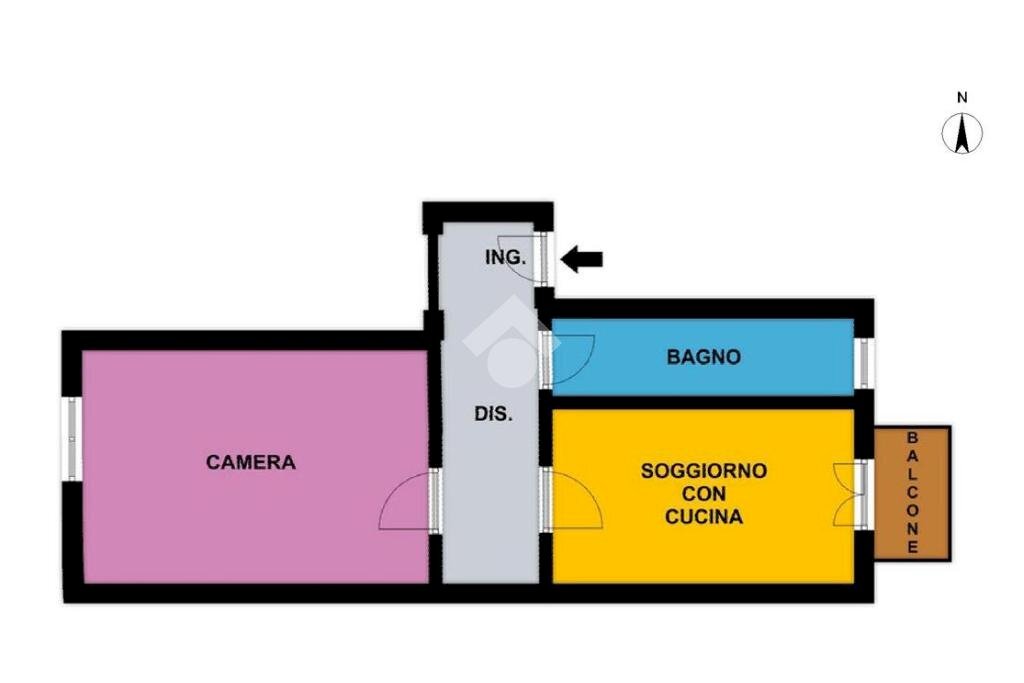 Bilocale Via Monte Palombino, Milano (zona Rogoredo) - planimetria 1