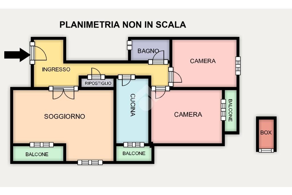 Apartment Via Giambattista Gaulli, Genova (neighborhood San Fruttuoso) - floor plans 1