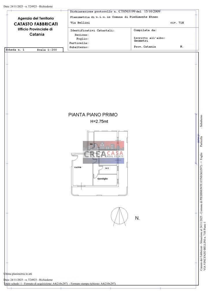 Foto 52 - Appartamento Via Vincenzo Bellini, Piedimonte Etneo - planimetria 1