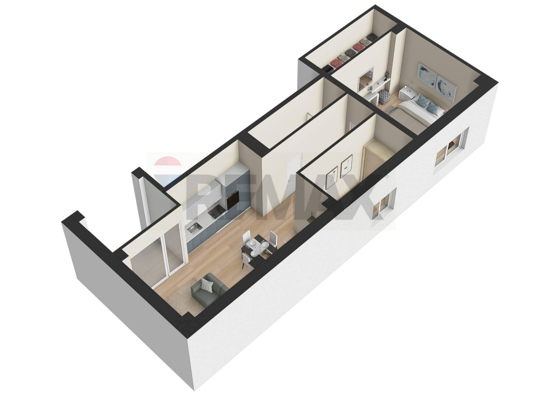 Pianta 3D - Trilocale via Umbria
 
48, Pescara - foto 3