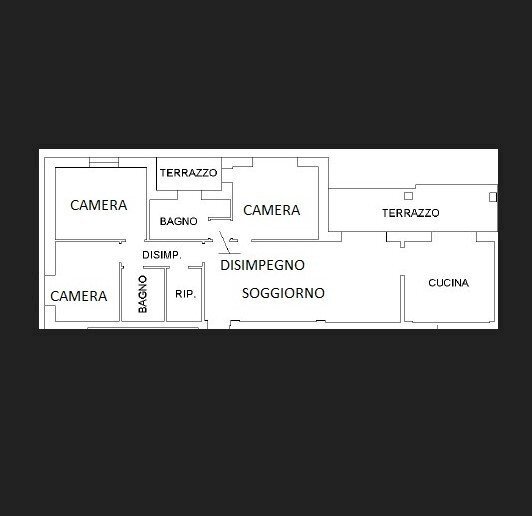 Appartamento via Bagni, 1, Saluzzo - planimetria 1
