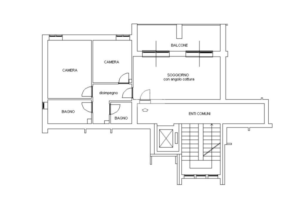 Trilocale Via Monte Rosa, Rozzano - planimetria 1