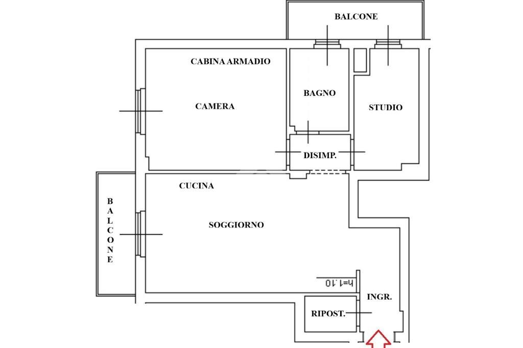 Two-room apartment Senago, Senago - floor plans 1