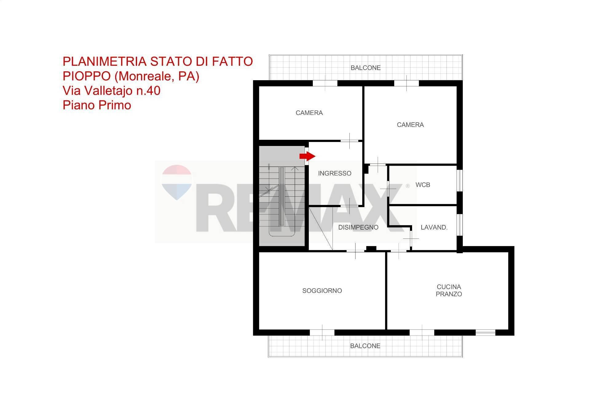 Pianta 2D - Four-room apartment via Valle Tajo
 
40, Monreale - floor plans 1