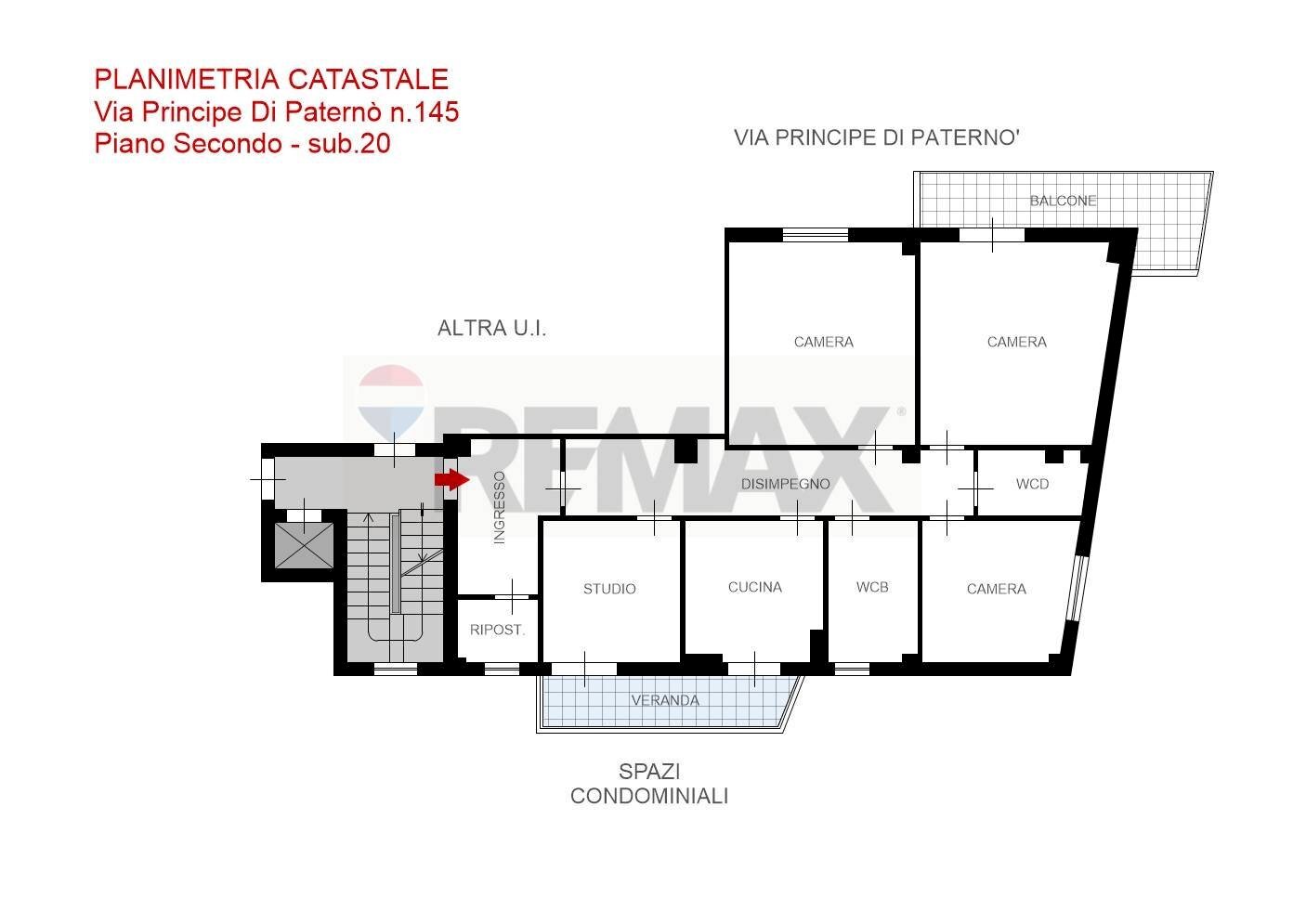 Pianta 2D - Quadrilocale Via Principe Di Paterno'
 
145, Palermo - planimetria 1