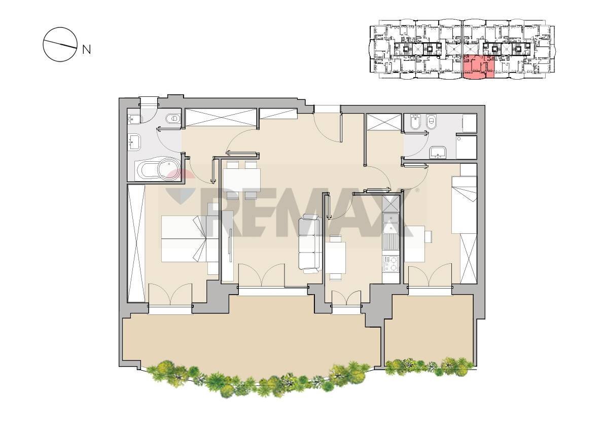 Pianta 2D - Trilocale Sesto San Giovanni - planimetria 1