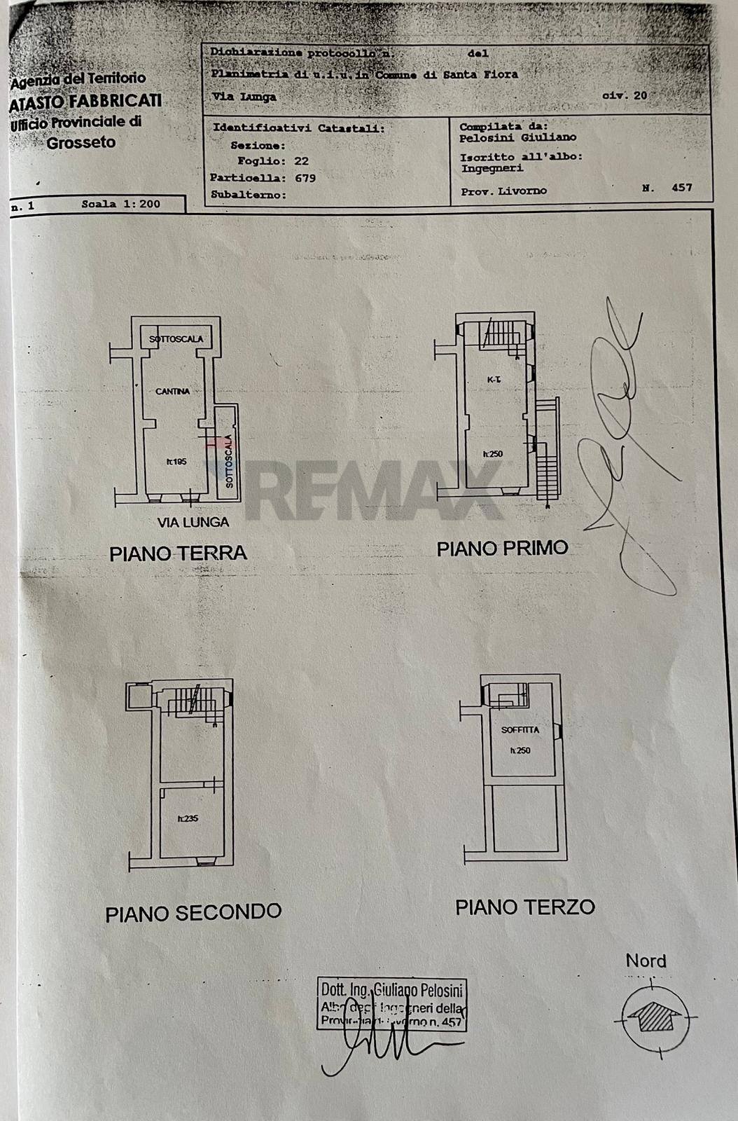 Pianta 2D - Casa indipendente VIA LUNGA
 
23, Santa Fiora - planimetria 1