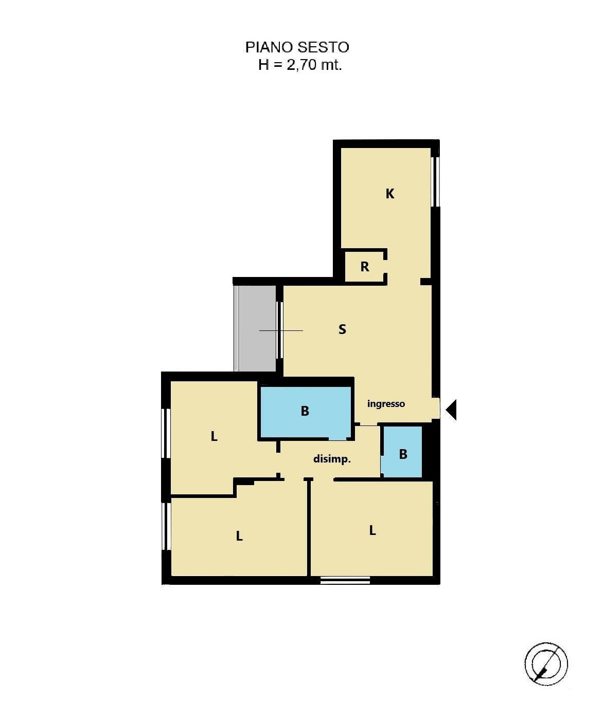 Foto 16 - Four-room apartment Via Teano
 
65, Catanzaro - floor plans 1