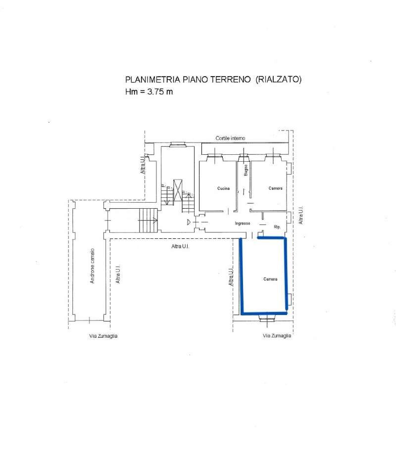planimetria camera doppia - Terreno non edificabile via Zumaglia, 7, Torino (zona Campidoglio) - planimetria 1