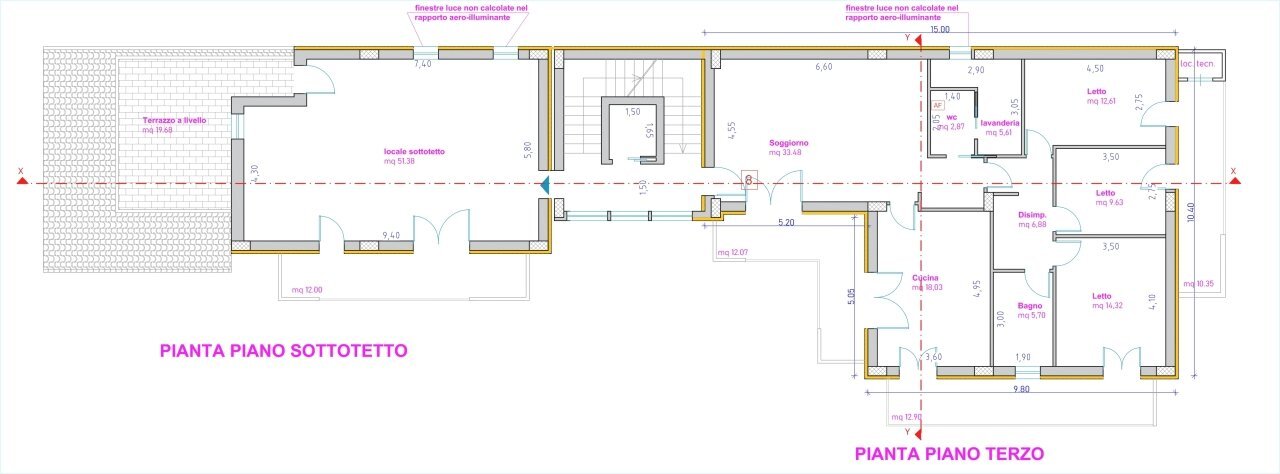 PIANTA PIANO TERZO RETRO.jpg - Appartamento Modica - planimetria 1