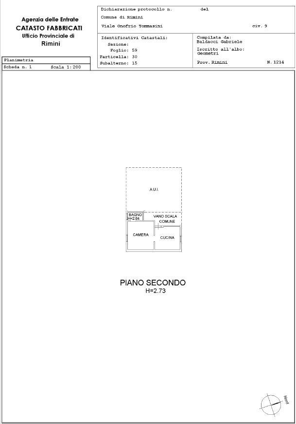 pln.PNG - Two-room apartment Via Onofrio Tommasini 9, Rimini - floor plans 1