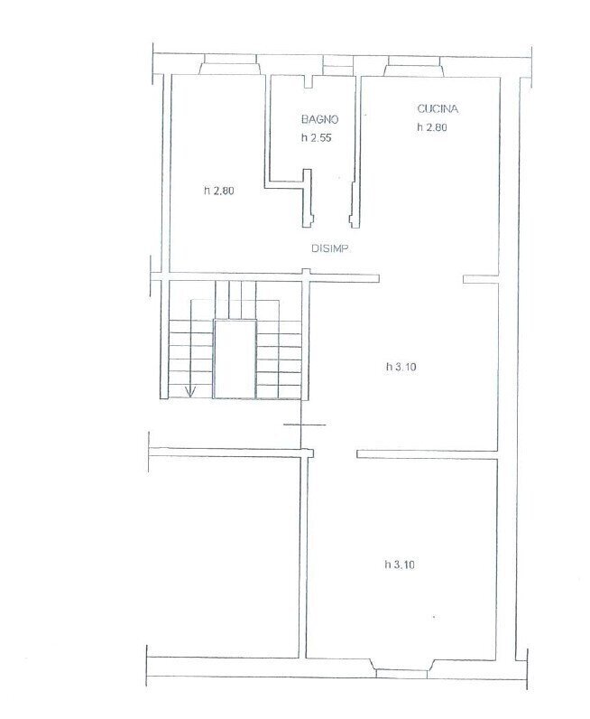 Planimetria .jpg - Trilocale Piazza Ferrucci, Firenze - planimetria 1