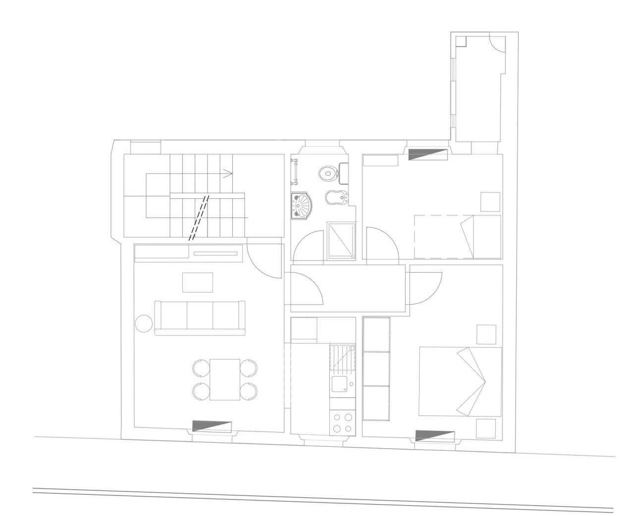 Planimetria.jpg - Trilocale Via Caracciolo, Firenze - planimetria 1
