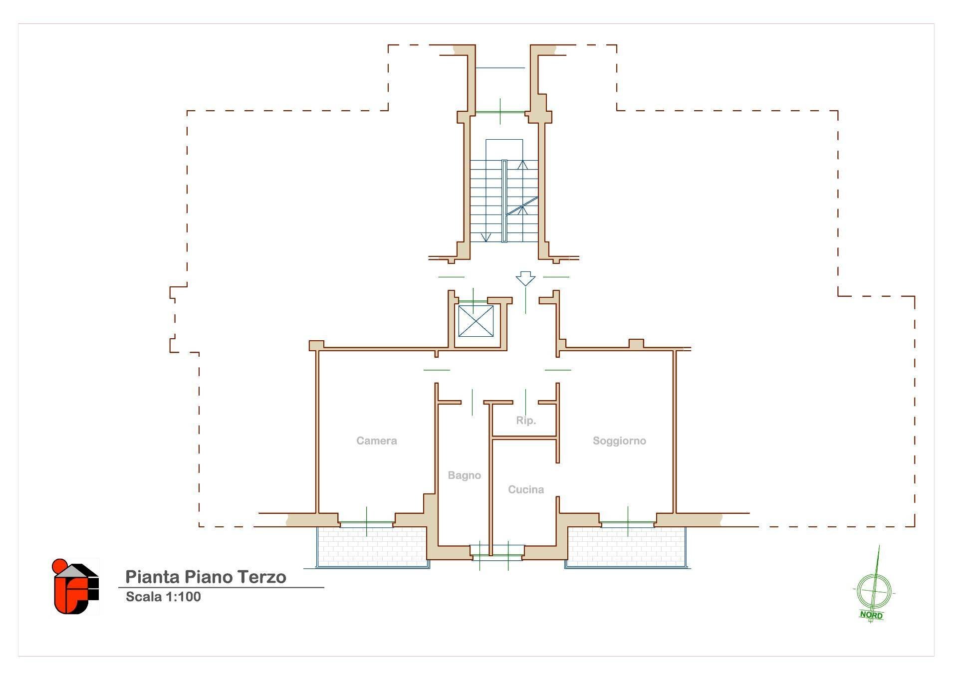 PLANIMETRIA ALLOGGIO - Three-room apartment Piazza Rey, Vinovo - floor plans 1