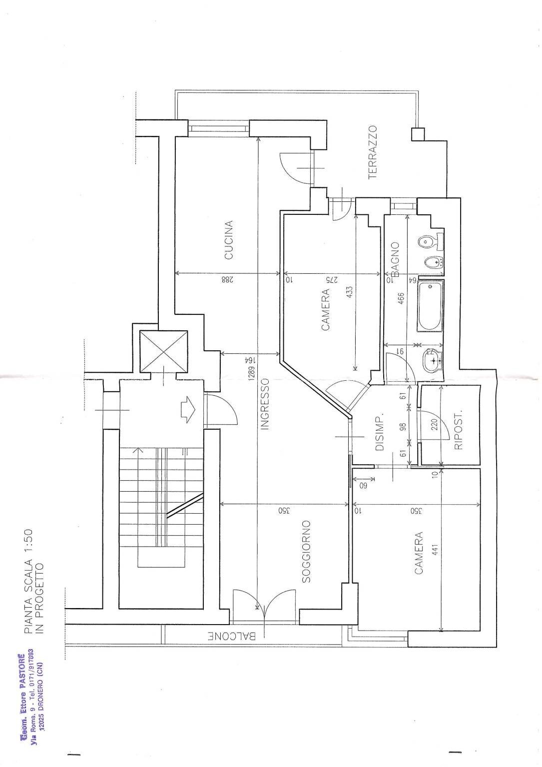 Four-room apartment corso Annibale Santorre di Santarosa, 20, Cuneo (neighborhood Centro) - floor plans 1
