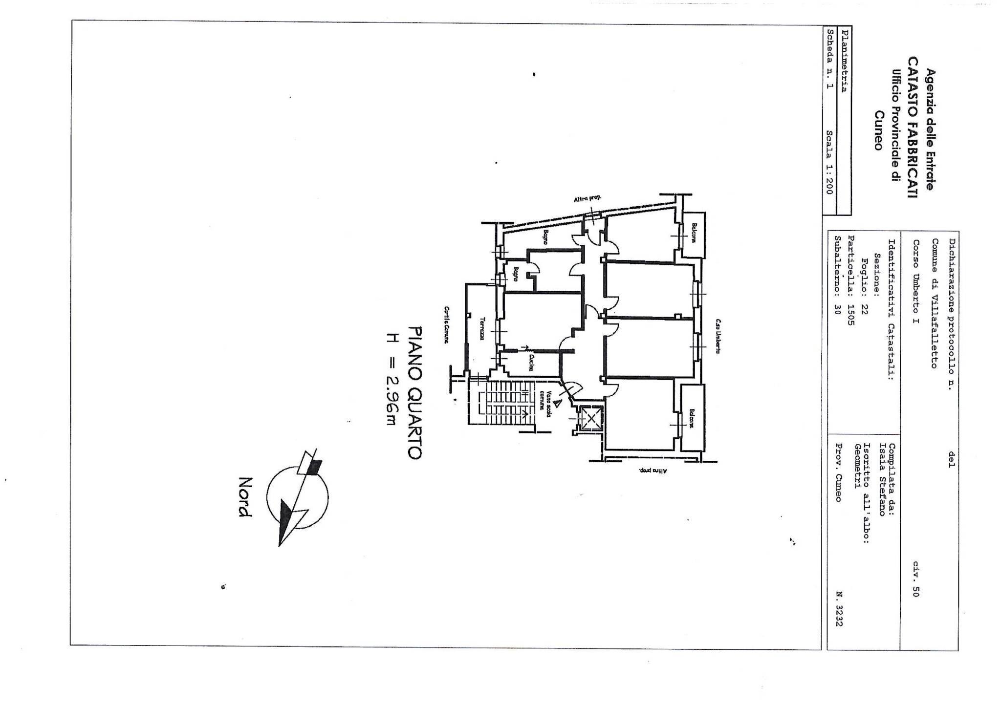 Appartamento corso Umberto I, 50, Villafalletto - planimetria 1