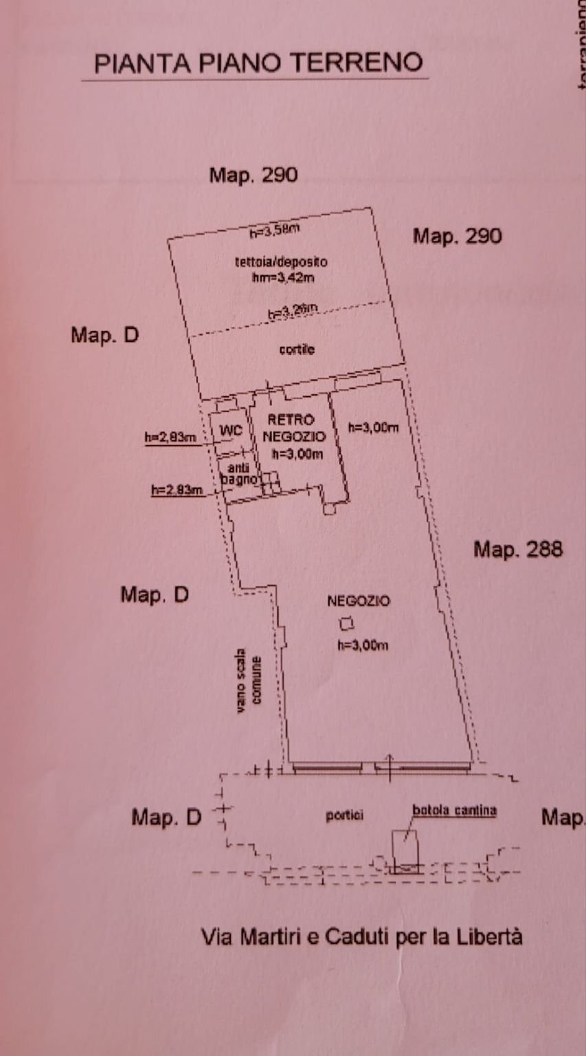 Negozio via Martiri e Caduti per la Libertà, 54, Demonte - planimetria 1