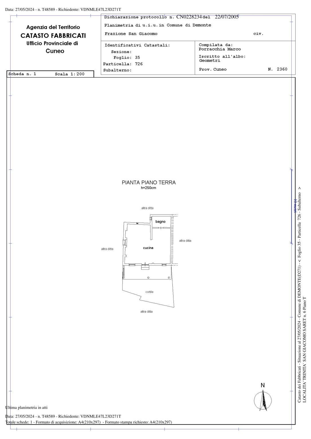 Rustic Località San Giacomo Saret, Demonte - floor plans 1