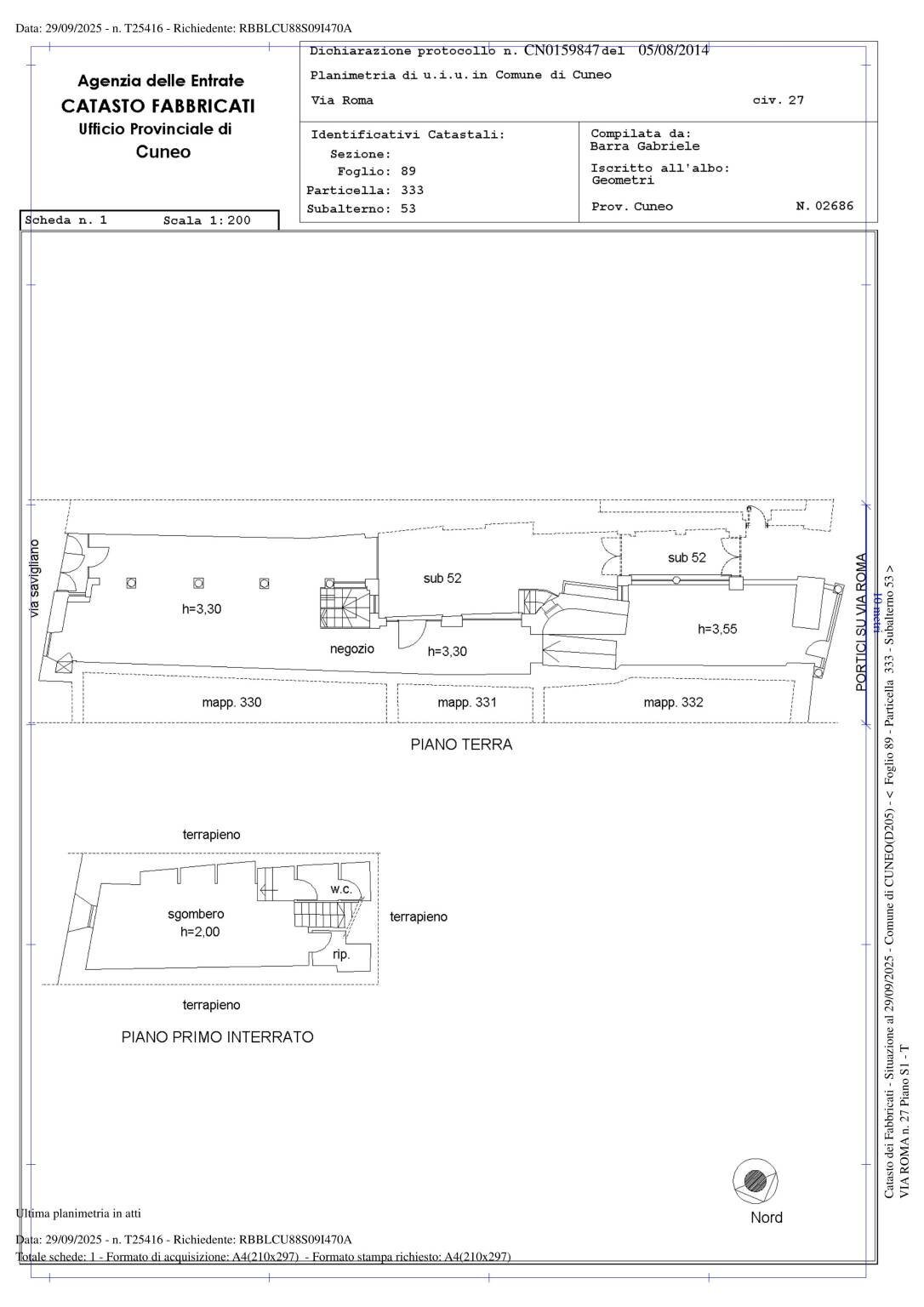 Negozio via Roma, 27, Cuneo (zona Centro) - planimetria 1