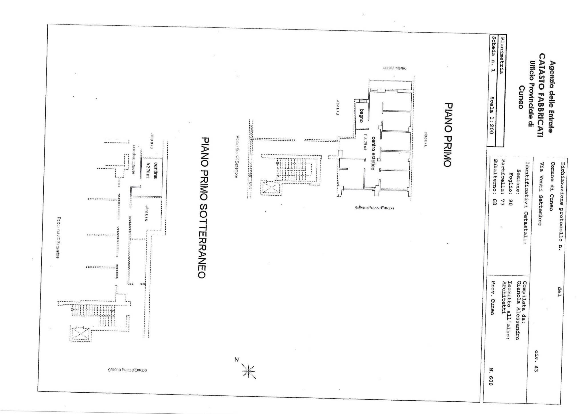 Ufficio piazza Europa, 12, Cuneo (zona Centro) - planimetria 1