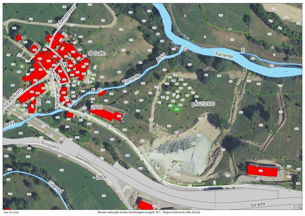 Mappa - Terreno agricolo Hameau de Chez les Blanc Dessus, Etroubles - foto 2