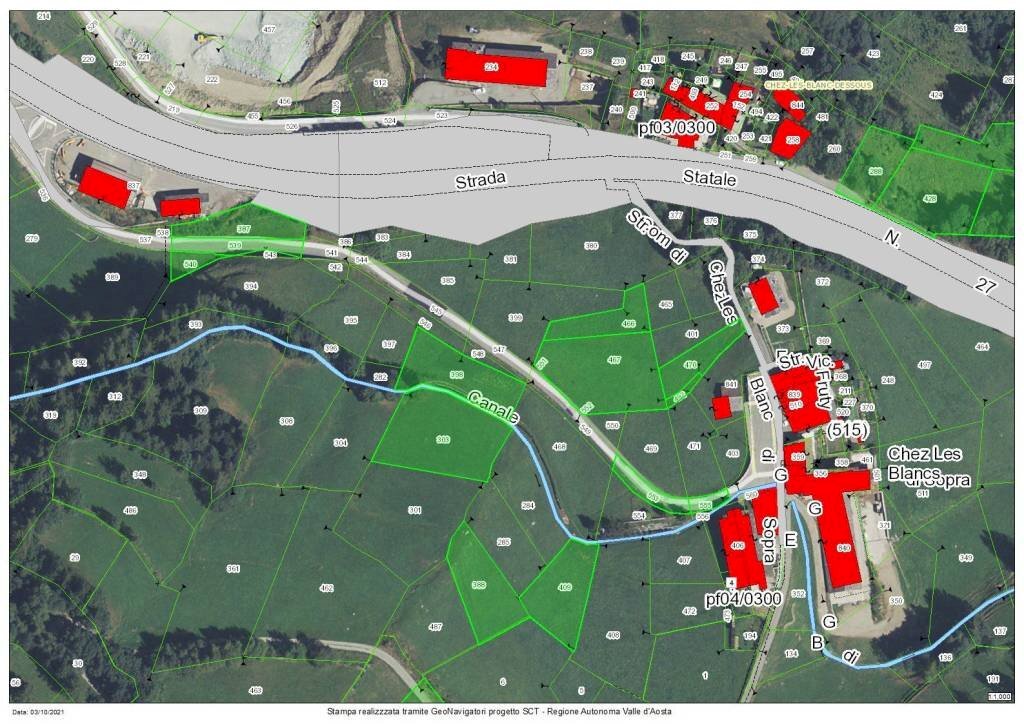 Mappa - Terreno agricolo Hameau de Chez les Blanc Dessus, Etroubles - foto 3