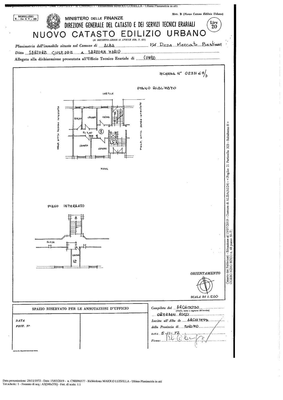 Quadrilocale piazza Urbano Prunotto, Alba - planimetria 1